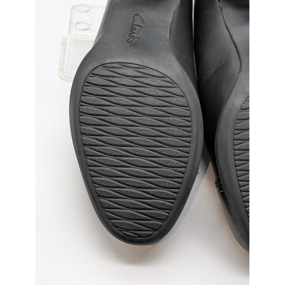 Clarks Unstructured Black Leather Comfort Pumps Low Heel Slip On Women's 7M - Picture 9 of 12